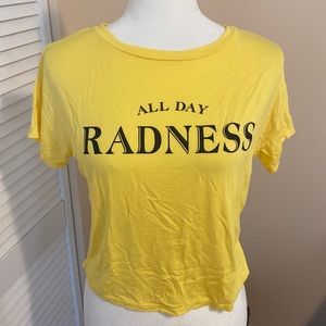 Teenbell Yellow Crop Top with Slit Opening in the Back - Juniors Size